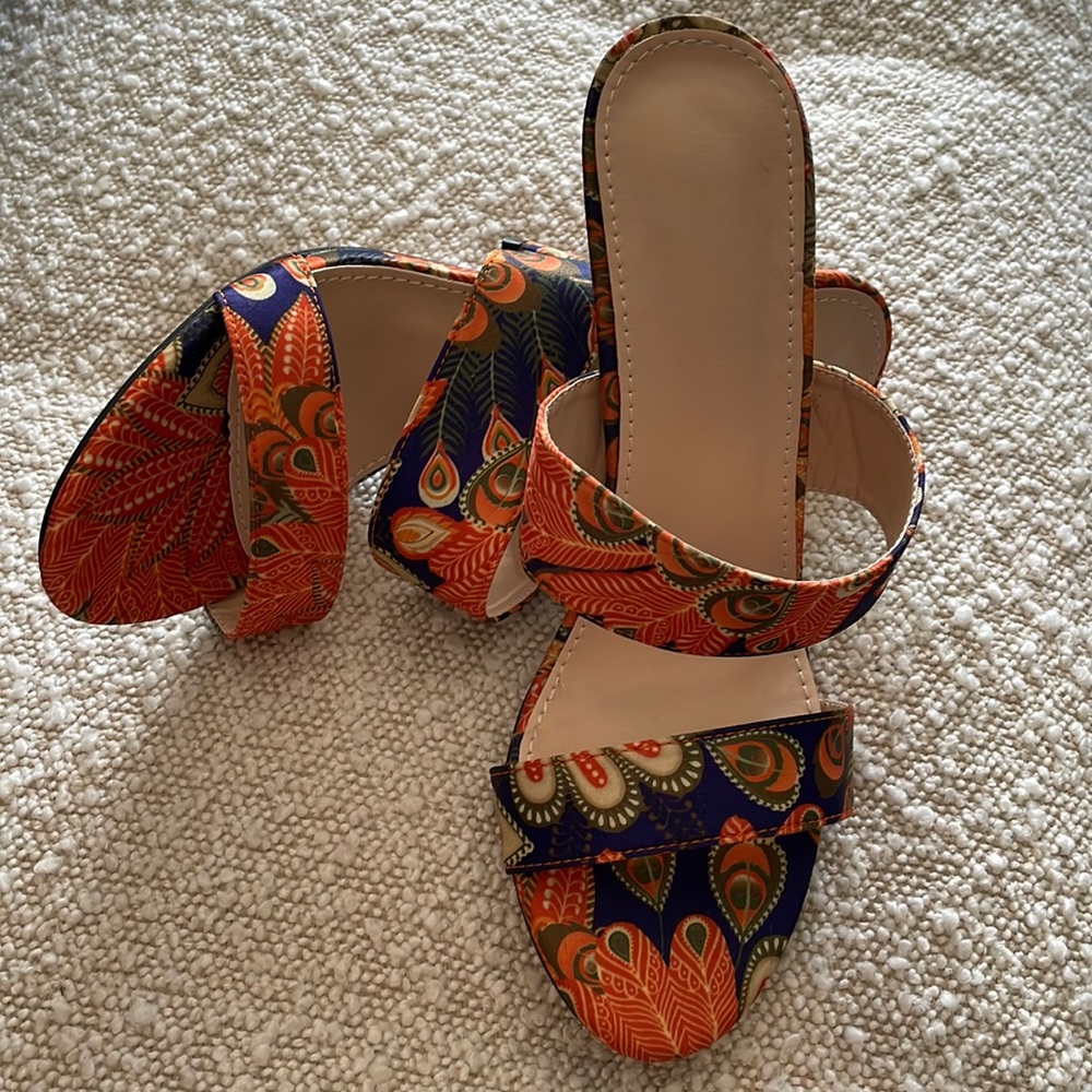 orange paisley pumps